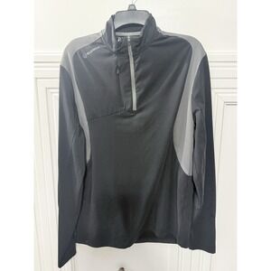 Sunice Golf 1/4 Zip Pullover Men's Large Black/Gray Super Lite FX‎ Sport Jacket